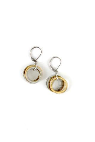 Silver and Gold Loop Piano Wire Earrings