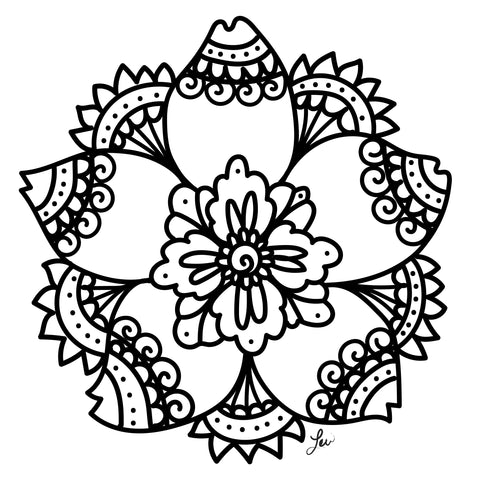 Melissa Lew Downloadable Coloring Page Mandala Flower