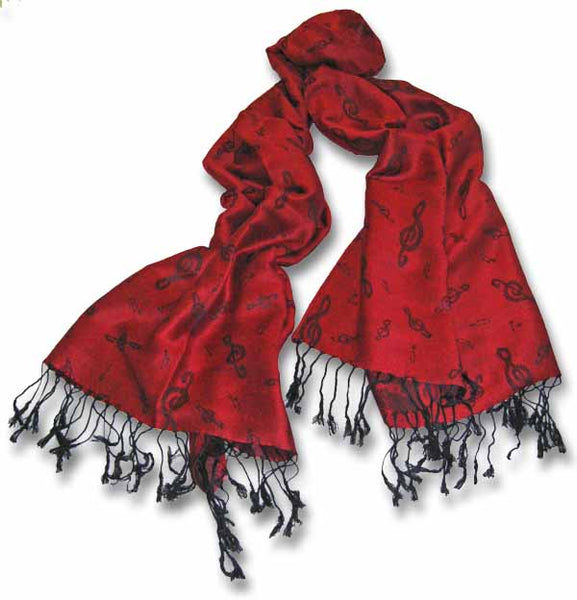 Women's Scarf Music Notes Design at  Women's Clothing store