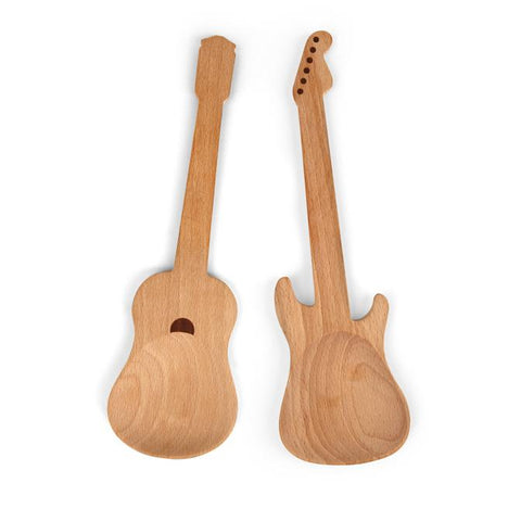 Rockin' Wooden Guitar Serving Spoon Set
